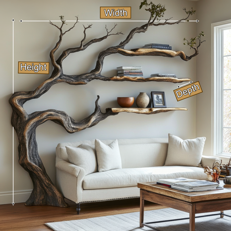 Driftgrove Handcrafted Solid Wood Tree Bookshelf - Timberustic Tree Bookshelf