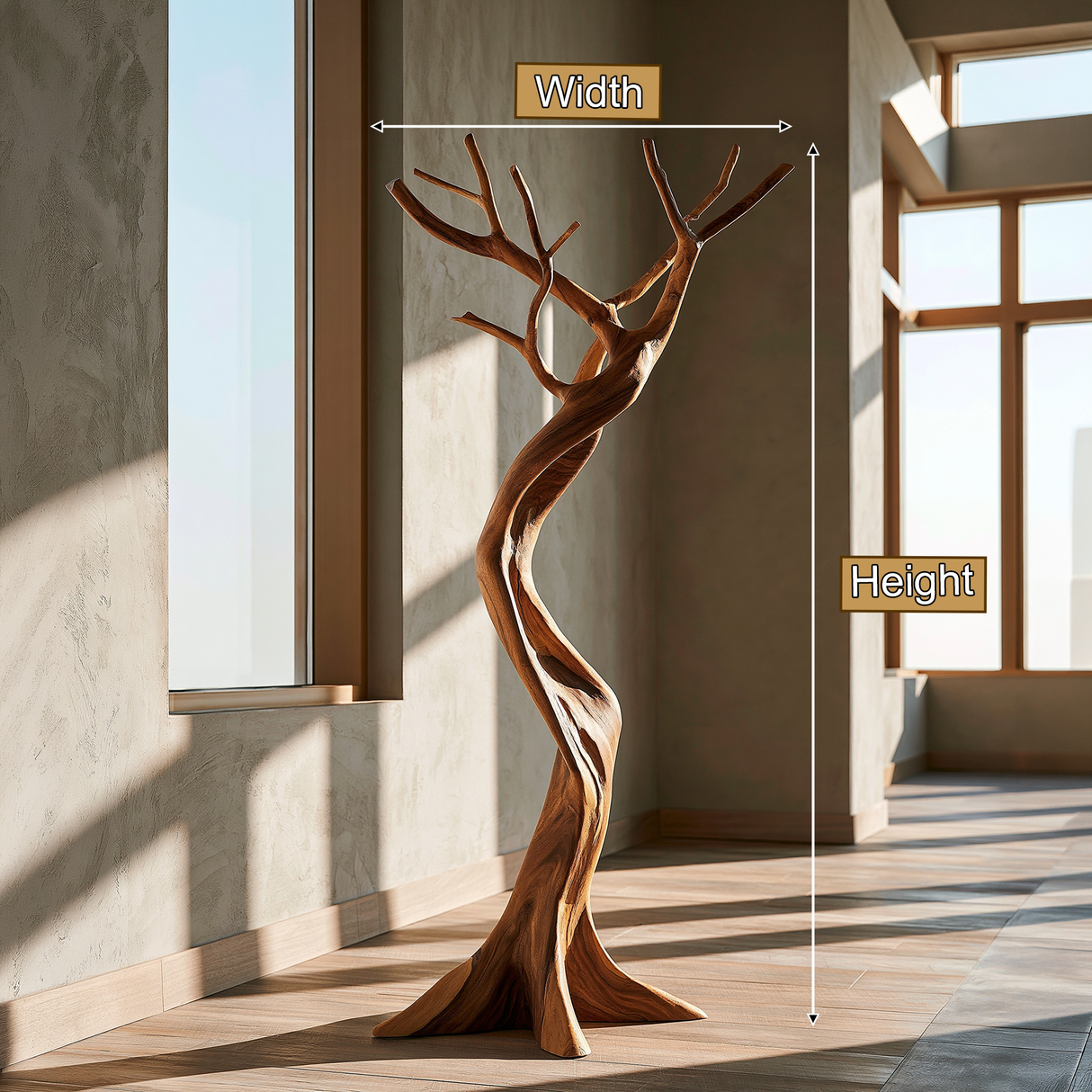 Driftmere Sculpted Solid Wood Tree Coat Rack - Timberustic Tree Coat Rack