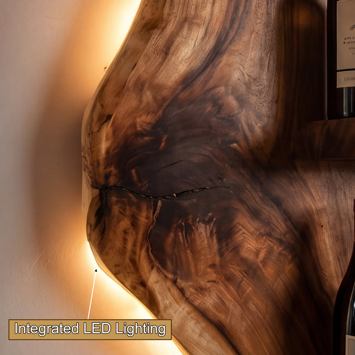 Driftmoor Handcrafted Solid Wood Floating Wine Rack