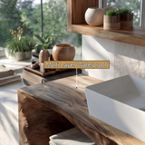 Driftmoor Sculpted Solid Wood Floating Bathroom Vanity with Open Storage