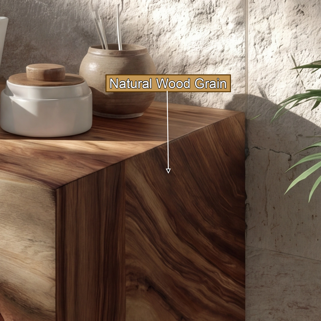 Driftmoor Sculpted Solid Wood Floating Bathroom Vanity with Open Storage
