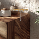 Driftmoor Sculpted Solid Wood Floating Bathroom Vanity with Open Storage