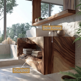 Driftmoor Sculpted Solid Wood Floating Bathroom Vanity with Open Storage