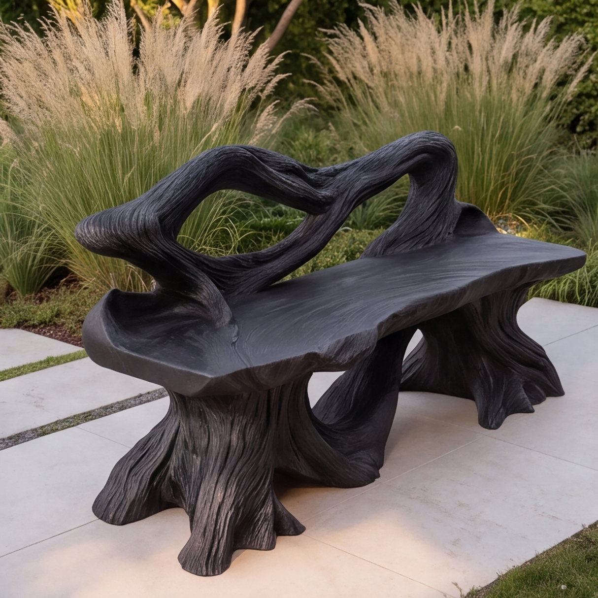 Driftmoor Sculpted Solid Wood Outdoor Bench - Timberustic Bench