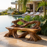 Driftmoor Sculpted Solid Wood Outdoor Bench Brown - Timberustic Bench