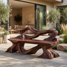 Driftmoor Sculpted Solid Wood Outdoor Bench Mahogany - Timberustic Bench