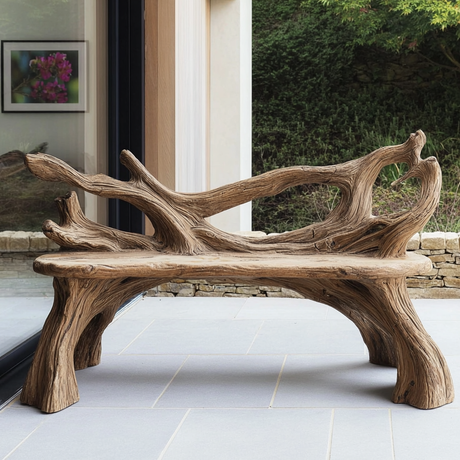 Driftwood Grove Handcrafted Live Edge Outdoor Bench - Timberustic Bench