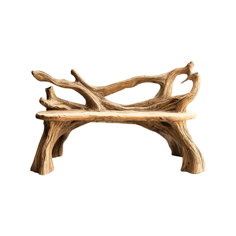 Driftwood Grove Handcrafted Live Edge Outdoor Bench Natural Oak - Timberustic Bench