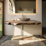 Driftwood Live Edge Wood Floating Bathroom Vanity