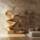 Driftwyn Sculpted Solid Wood Tree Bookshelf - Timberustic Tree Bookshelf