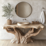 Druvane Rootform Sculpted Solid Wood Freestanding Bathroom Vanity - Timberustic Freestanding Bathroom Vanity