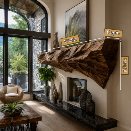 Duneward Handcrafted Sculpted Solid Wood Fireplace Mantel Shelf SPA256434 - Timberustic Fireplace Mantel Shelf
