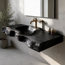 Duskridge Handcrafted Live Edge Solid Wood Floating Bathroom Vanity with Integrated Sink