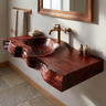 Duskridge Handcrafted Live Edge Solid Wood Floating Bathroom Vanity with Integrated Sink