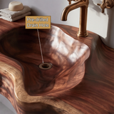 Duskridge Handcrafted Live Edge Solid Wood Floating Bathroom Vanity with Integrated Sink