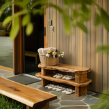 Earthline Live Edge Solid Wood Shoe Rack - Timberustic Shoe Rack