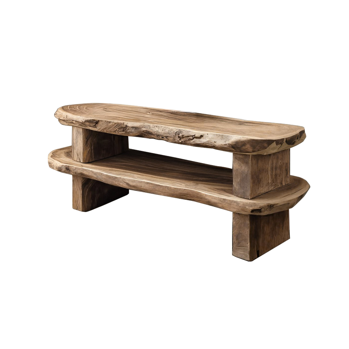 Earthline Live Edge Solid Wood Shoe Rack Natural Oak - Timberustic Shoe Rack