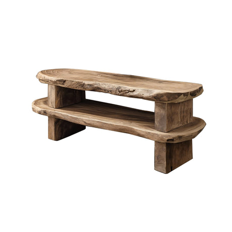 Earthline Live Edge Solid Wood Shoe Rack Natural Oak - Timberustic Shoe Rack