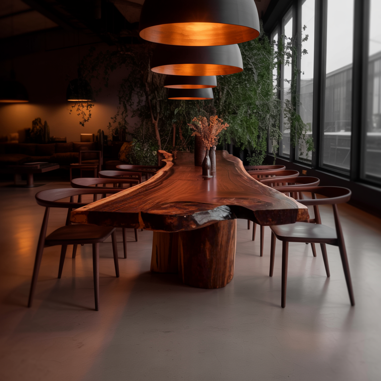 Earthspan Live Edge Solid Wood Dining Table