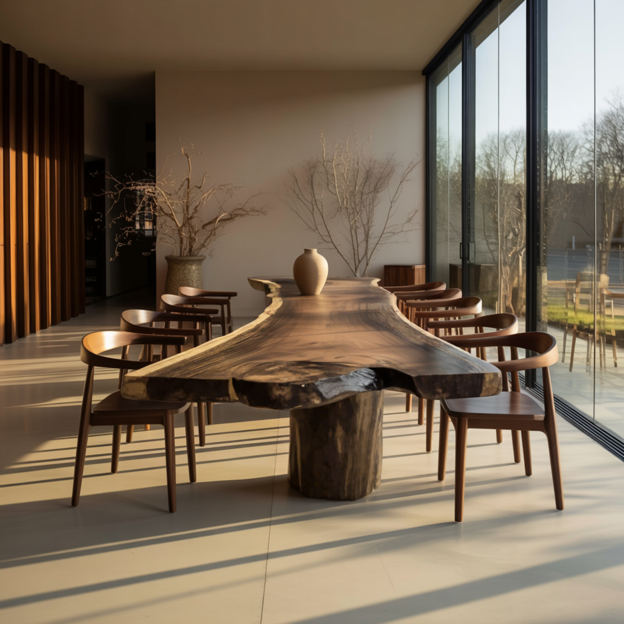 Earthspan Live Edge Solid Wood Dining Table