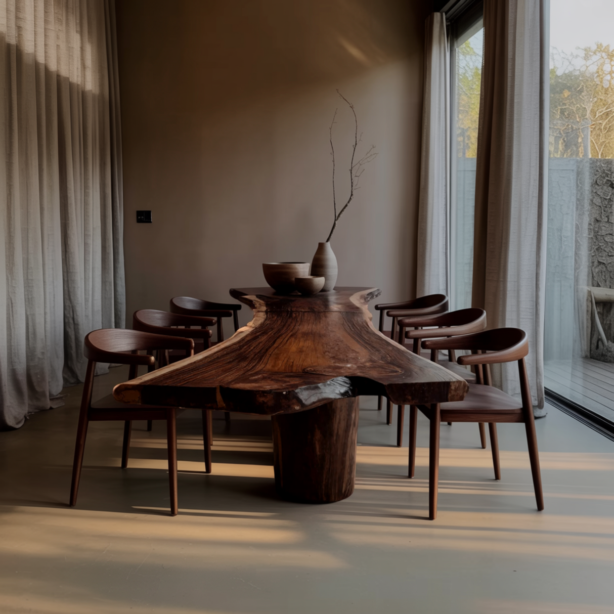 Earthspan Live Edge Solid Wood Dining Table