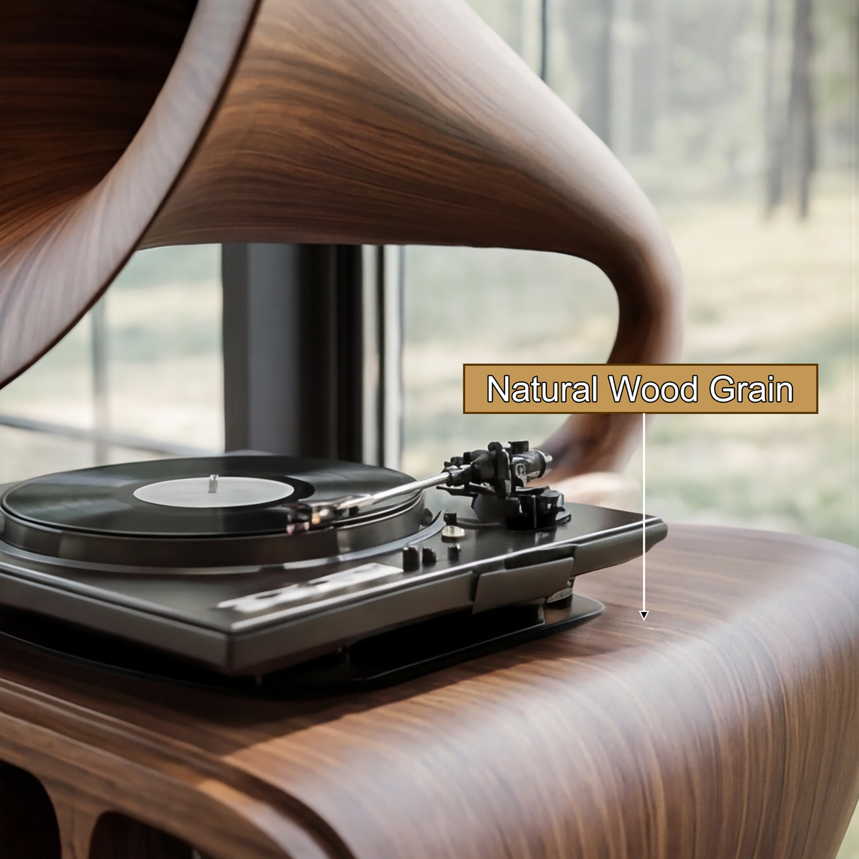 Echoforge Handcrafted Solid Wood Record Player Stand