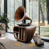 Echoforge Handcrafted Solid Wood Record Player Stand
