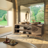 Echra Modern Japandi Handcrafted Solid Wood Floating Bathroom Vanity With Drawers