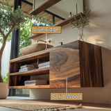 Echra Modern Japandi Handcrafted Solid Wood Floating Bathroom Vanity With Drawers - Timberustic Floating Bathroom Vanity With Drawers