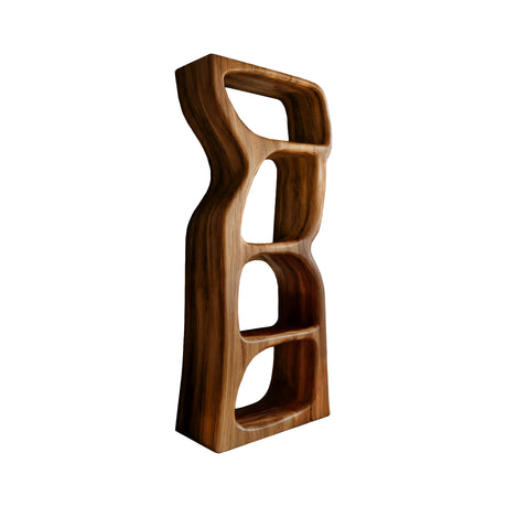 Echra Organic Modern Sculpted Solid Wood Sculptural Shelf