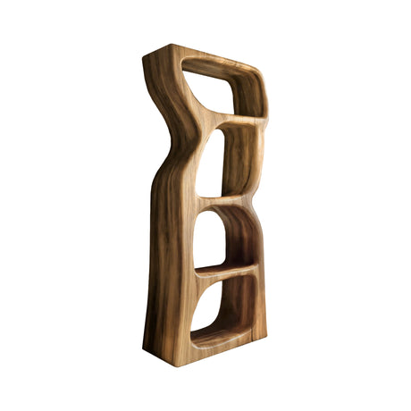 Echra Organic Modern Sculpted Solid Wood Sculptural Shelf