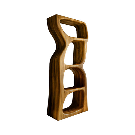 Echra Organic Modern Sculpted Solid Wood Sculptural Shelf