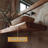 Echra Rustic Handcrafted Solid Wood Floating Bathroom Vanity Slab