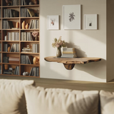 Echra Sculptural Handcrafted Solid Wood Mushroom Floating Shelf