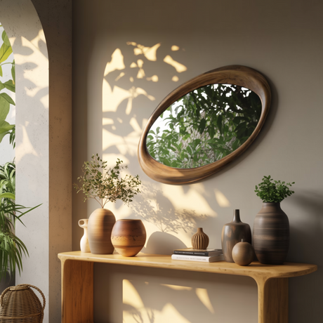 Eclipsera Artisan-Sculpted Solid Wood Mirror