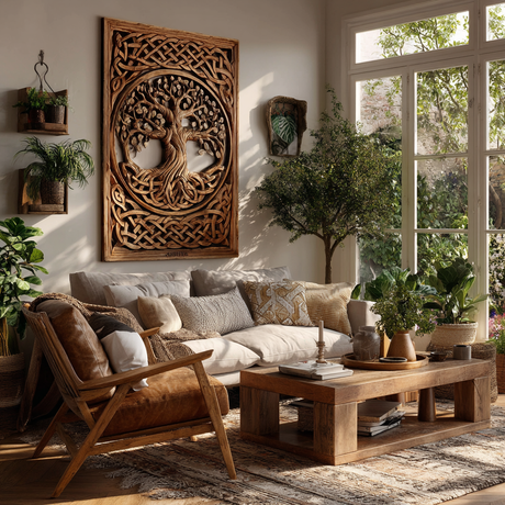 Eirwyn Solid Wood Sculpted Wall Art - Timberustic Wall Art
