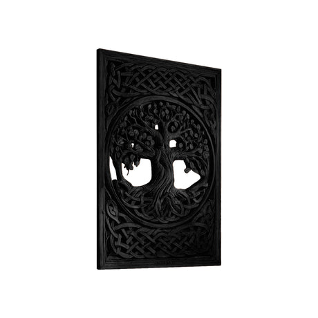 Eirwyn Solid Wood Sculpted Wall Art Black - Timberustic Wall Art
