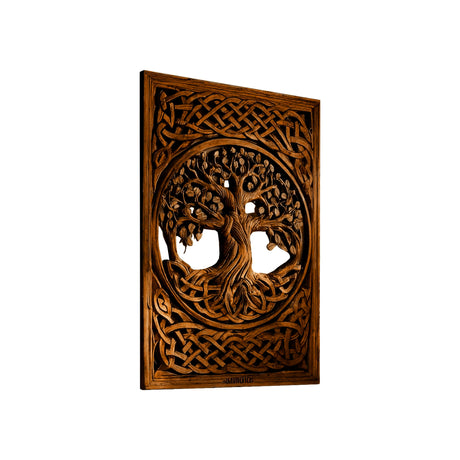 Eirwyn Solid Wood Sculpted Wall Art Brown - Timberustic Wall Art