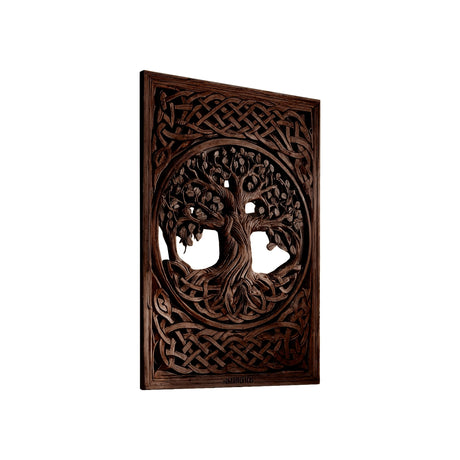 Eirwyn Solid Wood Sculpted Wall Art Dark Walnut - Timberustic Wall Art