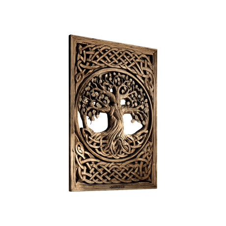 Eirwyn Solid Wood Sculpted Wall Art Natural Oak - Timberustic Wall Art