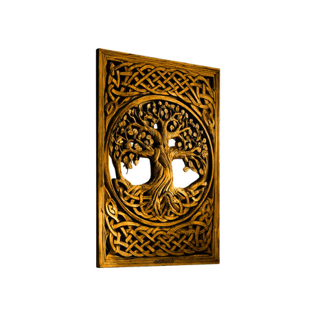 Eirwyn Solid Wood Sculpted Wall Art Teak - Timberustic Wall Art