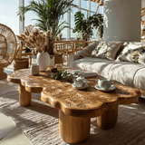 Elara Bloom Solid Wood Coffee Table