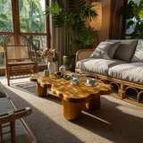 Elara Bloom Solid Wood Coffee Table