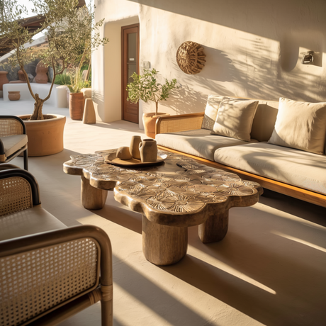 Elara Bloom Solid Wood Coffee Table