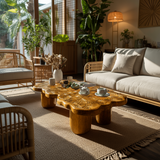 Elara Bloom Solid Wood Coffee Table