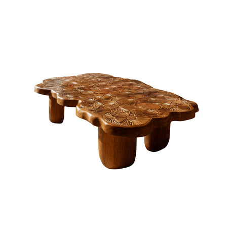 Elara Bloom Solid Wood Coffee Table
