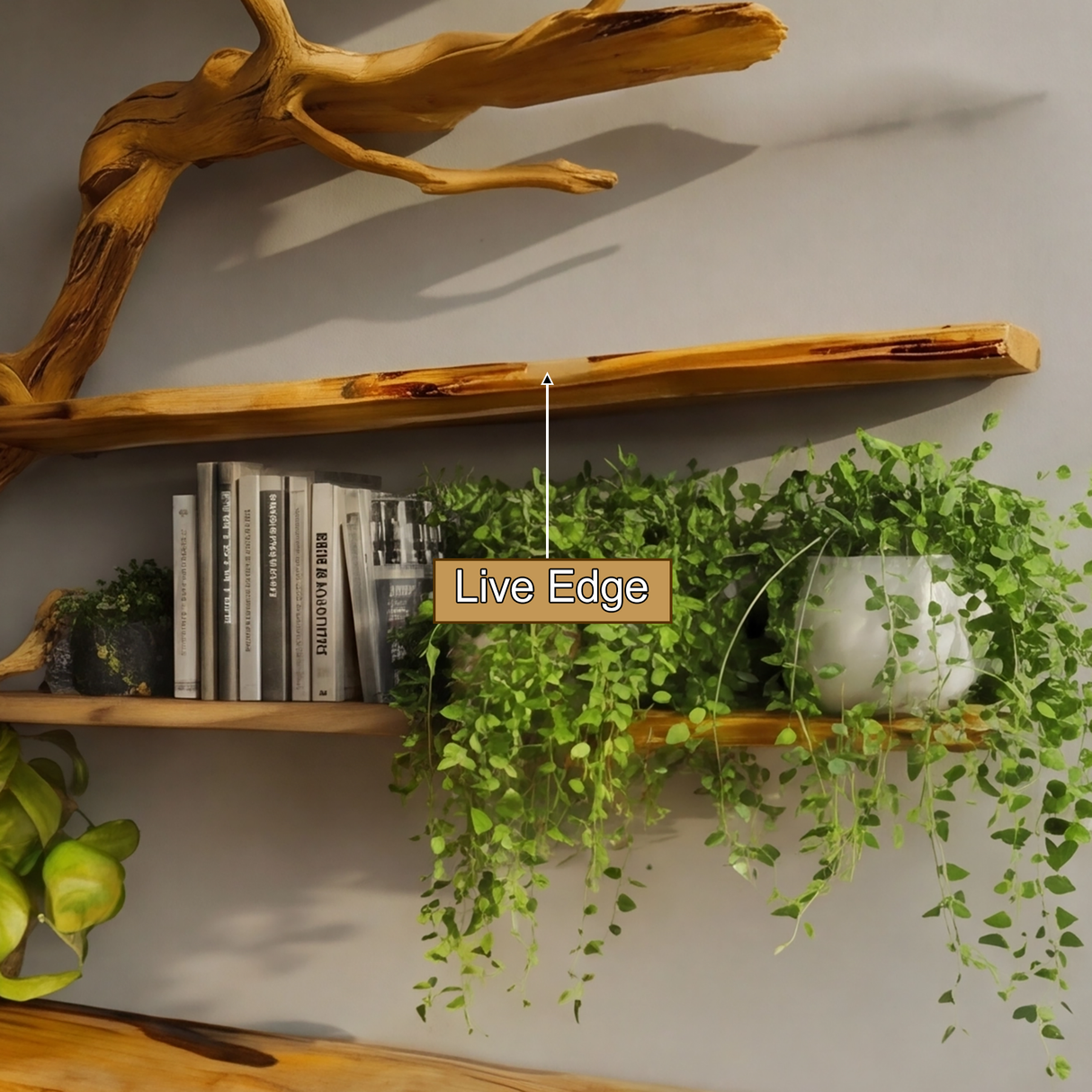 Elara Organic Modern Solid Wood Tree Bookshelf - Timberustic Tree Bookshelf