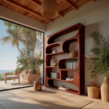 Elara Sculptural Organic Solid Wood Bookshelf