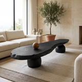 Elaric Live Edge Solid Wood Coffee Table Black - Timberustic Coffee Table