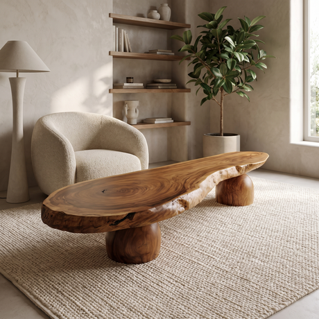 Elaric Live Edge Solid Wood Coffee Table Brown - Timberustic Coffee Table